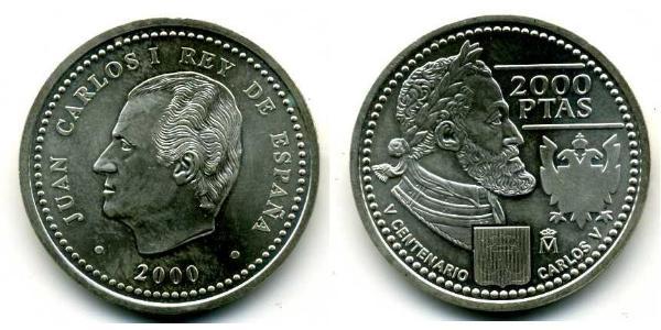 2000 Peseta 西班牙 銀 胡安·卡洛斯一世 (1938 - )