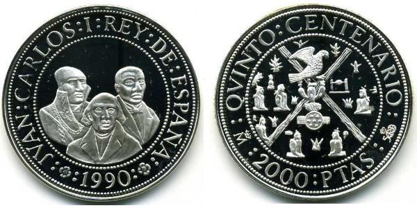 2000 Peseta 西班牙 銀 