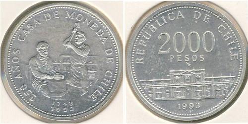 2000 Peso Chile Plata 