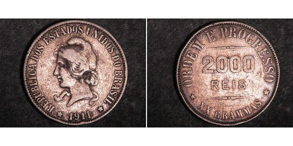 2000 Reis Brésil Argent 