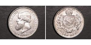2000 Reis Impero del Brasile (1822-1889) Argento Pietro II del Brasile (1825 - 1891)