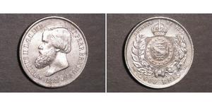 2000 Reis Impero del Brasile (1822-1889) Argento Pietro II del Brasile (1825 - 1891)