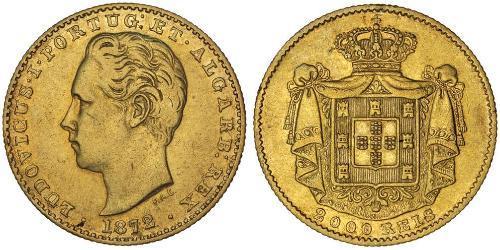 2000 Reis Reino de Portugal (1139-1910) Oro Luis I de Portugal (1838 - 1889)