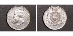 2000 Reis Imperio del Brasil (1822-1889) Plata Pedro II de Brasil (1825 - 1891)