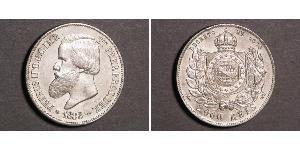 2000 Reis Imperio del Brasil (1822-1889) Plata Pedro II de Brasil (1825 - 1891)