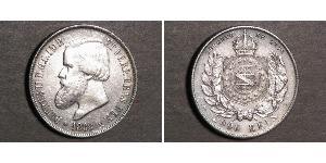 2000 Reis Imperio del Brasil (1822-1889) Plata Pedro II de Brasil (1825 - 1891)