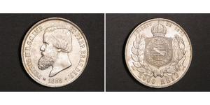 2000 Reis Imperio del Brasil (1822-1889) Plata Pedro II de Brasil (1825 - 1891)