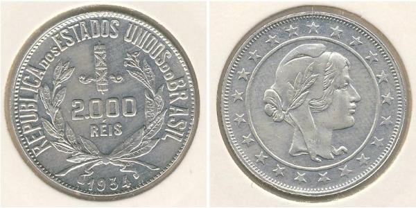 2000 Reis Brasilien Silber 