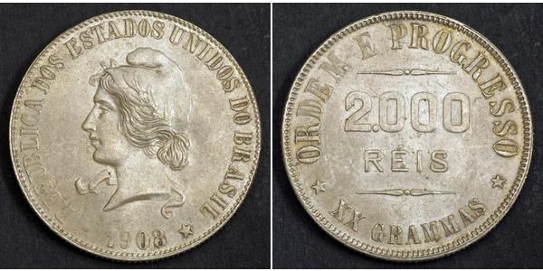 2000 Reis Brasilien Silber 