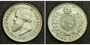 2000 Reis Empire of Brazil (1822-1889) Silber Peter II. (Brasilien) (1825 - 1891)