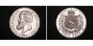 2000 Reis Empire of Brazil (1822-1889) Silber Peter II. (Brasilien) (1825 - 1891)