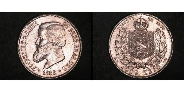 2000 Reis Empire of Brazil (1822-1889) Silber Peter II. (Brasilien) (1825 - 1891)