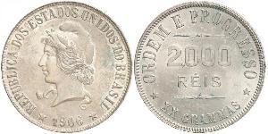 2000 Reis Brazil Silver 