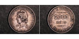 2000 Reis Brazil Silver 