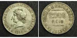 2000 Reis Brazil Silver 