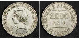 2000 Reis Brazil Silver 