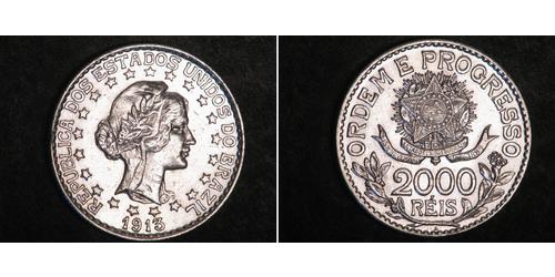 2000 Reis Brazil Silver 