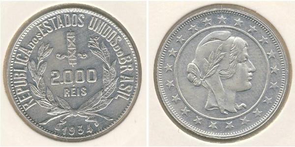 2000 Reis Brazil Silver 