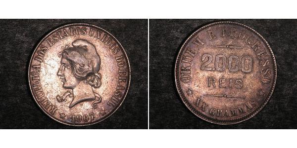 2000 Reis Brazil Silver 