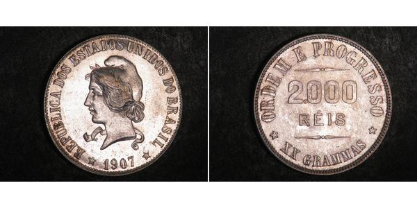 2000 Reis Brazil Silver 