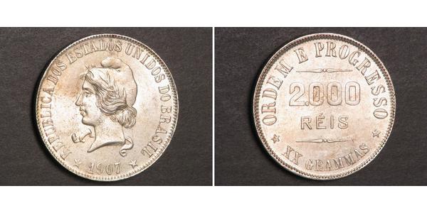 2000 Reis Brazil Silver 