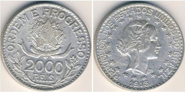 2000 Reis Brazil Silver 