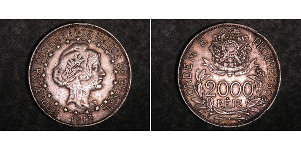 2000 Reis Brazil Silver 