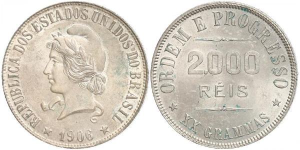 2000 Reis Brazil Silver 