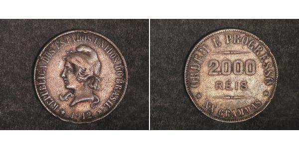2000 Reis Brazil Silver 