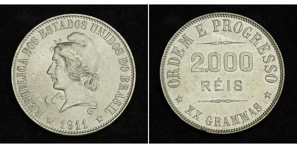 2000 Reis Brazil Silver 