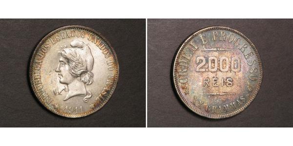 2000 Reis Brazil Silver 