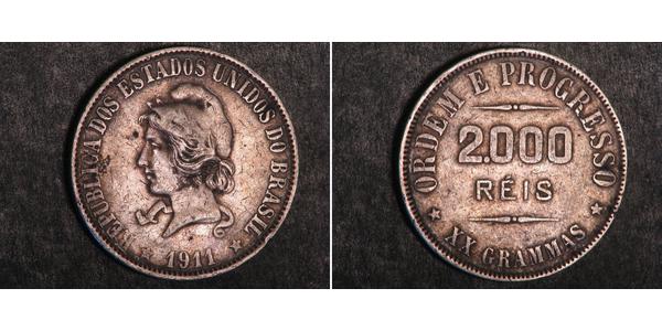 2000 Reis Brazil Silver 