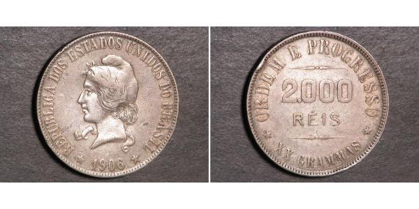 2000 Reis Brazil Silver 