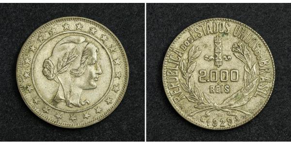 2000 Reis Brazil Silver 