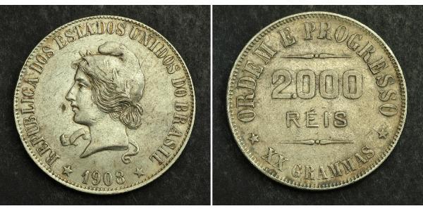 2000 Reis Brazil Silver 