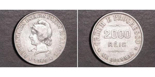 2000 Reis Brazil Silver 
