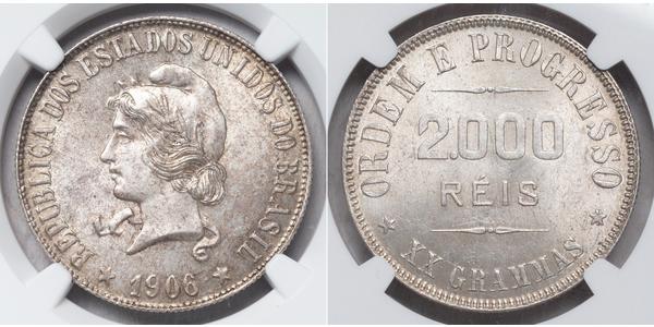 2000 Reis Brazil Silver 