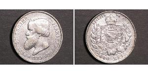 2000 Reis Empire of Brazil (1822-1889) Silver Pedro II of Brazil (1825 - 1891)