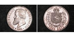 2000 Reis 巴西帝國 (1822 - 1889) 銀 佩德罗二世 (巴西) (1825 - 1891)
