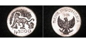 2000 Rupia Indonesia Plata 