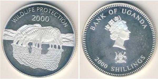 2000 Shilling Uganda Argent 