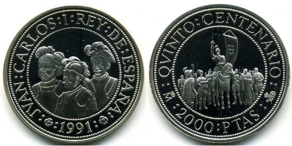 2000 Песета Королевство Испания (1976 - ) Серебро 