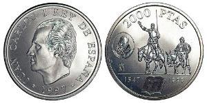 2000 Песета Королівство Іспанія (1976 - ) Срібло Хуан Карлос I (1938 - )