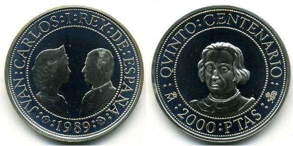 2000 Песета Королівство Іспанія (1976 - ) Срібло 