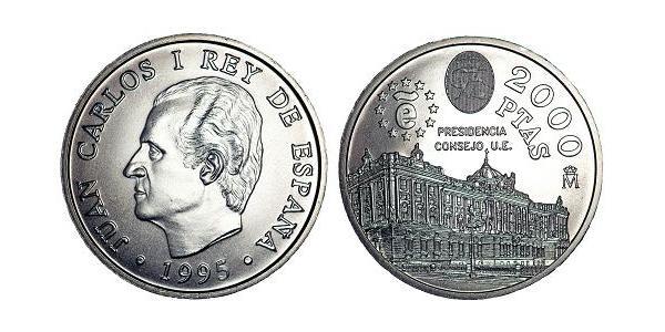 2000 Песета Королівство Іспанія (1976 - ) Срібло Хуан Карлос I (1938 - )