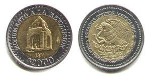 2000 Песо Мексиканські Сполучені Штати (1867 - ) Біметал 