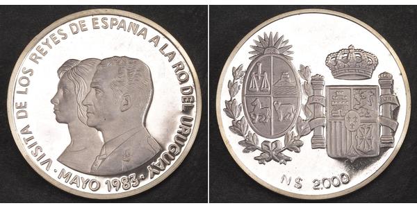 2000 Песо Уругвай Срібло 