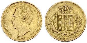 2000 Рейс Королівство Португалія (1139-1910) Золото Луіш I (1838 - 1889)