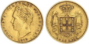 2000 Рейс Королівство Португалія (1139-1910) Золото Луіш I (1838 - 1889)