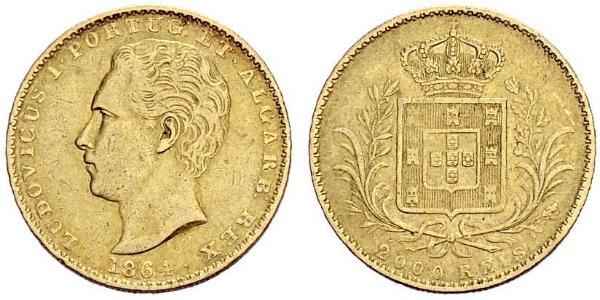 2000 Рейс Королівство Португалія (1139-1910) Золото Луіш I (1838 - 1889)